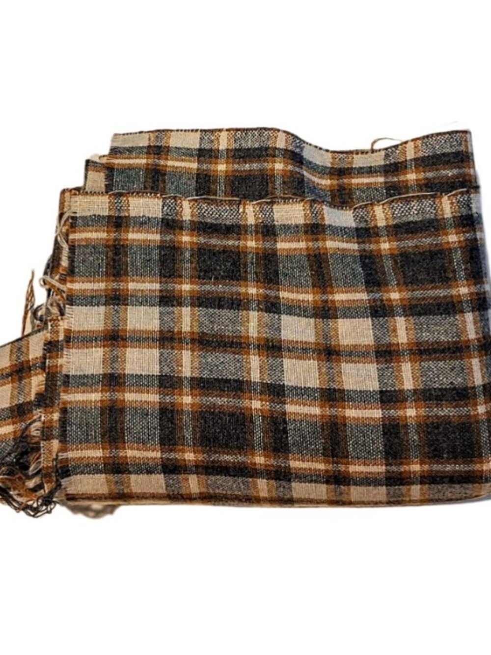 Wide Tartan Plaid Chocolate Brown Charcoal Grey Cream 2+ Yards 62” Wide NEW